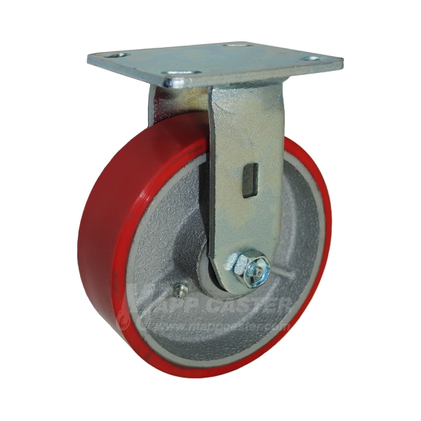 Mapp Caster 6"X2" Red Polyurethane on Iron Wheel Rigid Caster - 1,200 Lbs Cap 146PURB620R - main